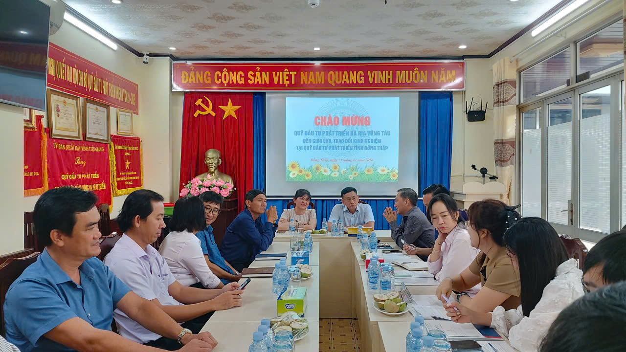 Quỹ Đầu tư phát triển Bà Rịa - Vũng Tàu trao đổi kinh nghiệm tại Quỹ Đầu tư phát triển tỉnh Đồng Tháp